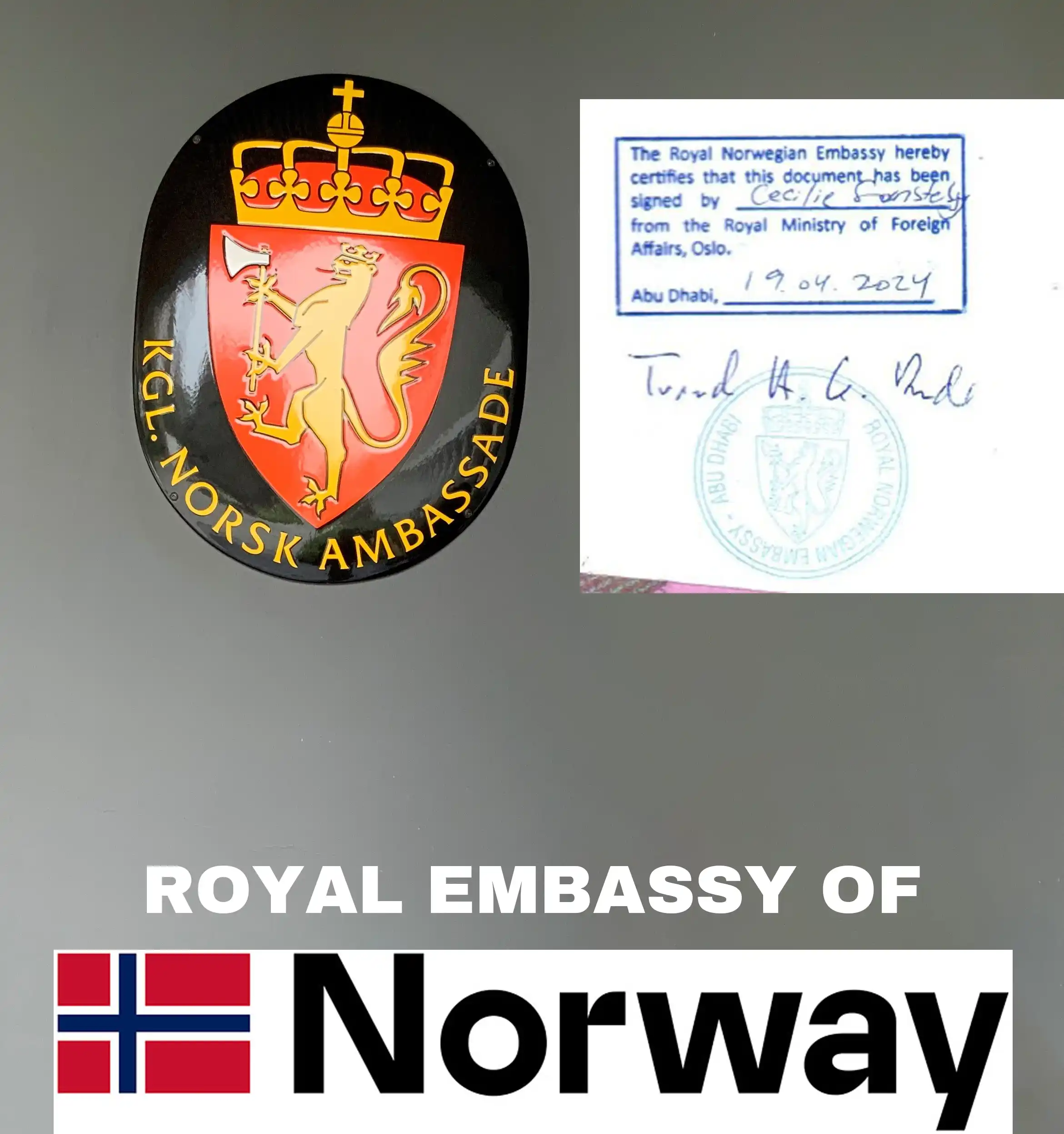 Norwegian embassy document attestation in UAE for visa, marriage registration, education, and employment purposes