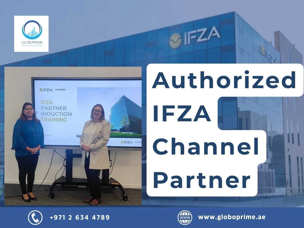 Managing Director Miss Donna of GloboPrime Corporate Services with the IFZA induction team as an Authorized IFZA Channel Partner.