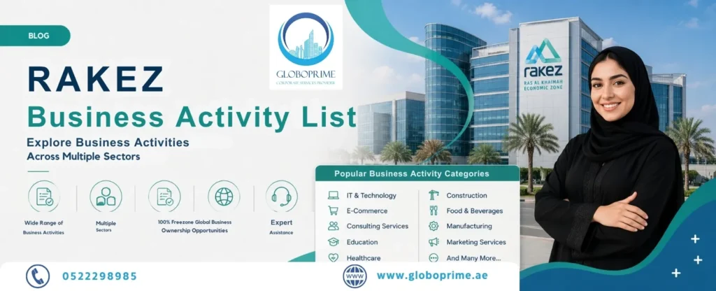 RAKEZ Business Activity List guide for UAE company formation and business setup services by GloboPrime Corporate Services