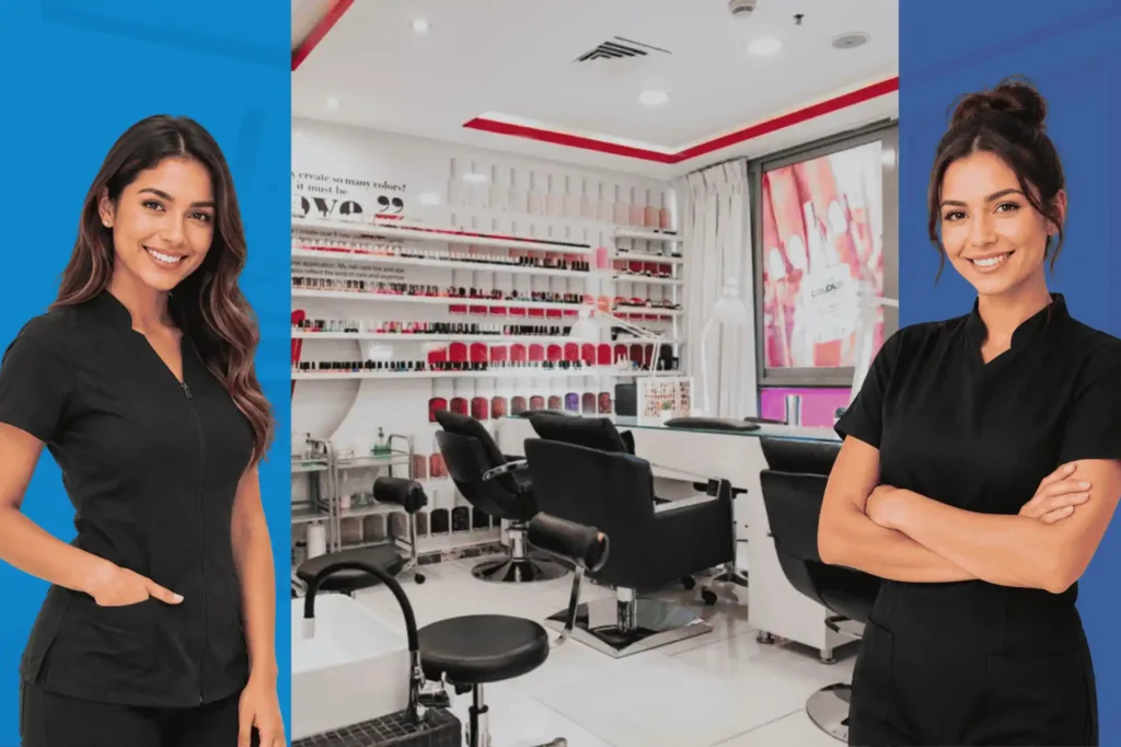 Beauty salon business setup in UAE with professional salon staff and modern salon interior